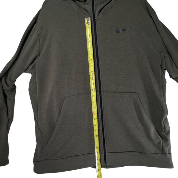 Nike Mens Dri-Fit Full Zip Hoodie Jacket Olive Green Lightweight Pockets XL - Picture 14 of 15